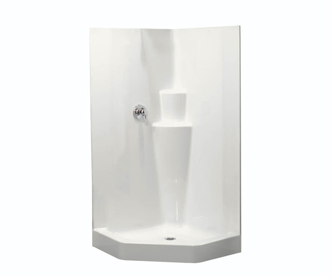 MAAX Imperial II 39 x 39 AcrylX Corner Center Drain One-Piece Shower in White Maax