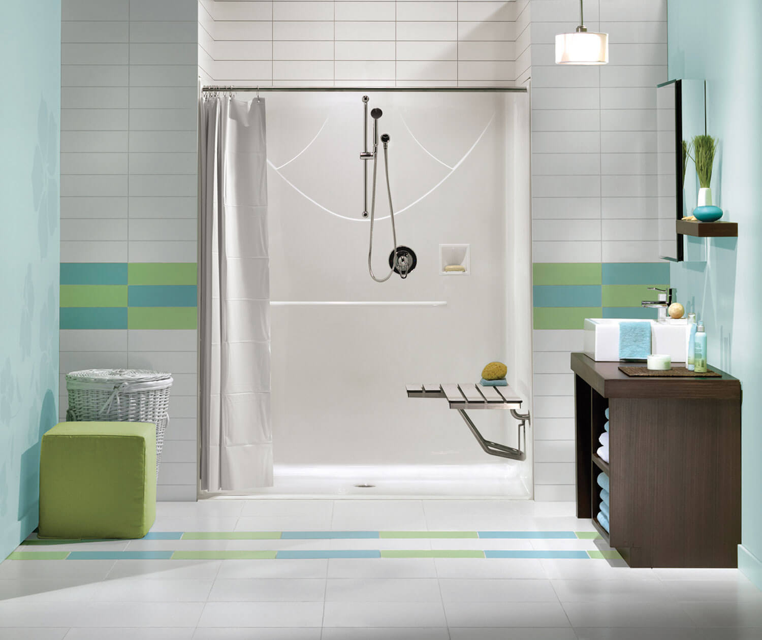 Outlook BFS-60F AcrylX Alcove Center Drain One-Piece Shower in White - Plumbing Market