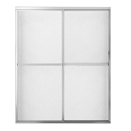 Polar 54-59 ½ in. x 68 in. Bypass Shower Door for Alcove Installation with Raindrop glass in Chrome - Plumbing Market