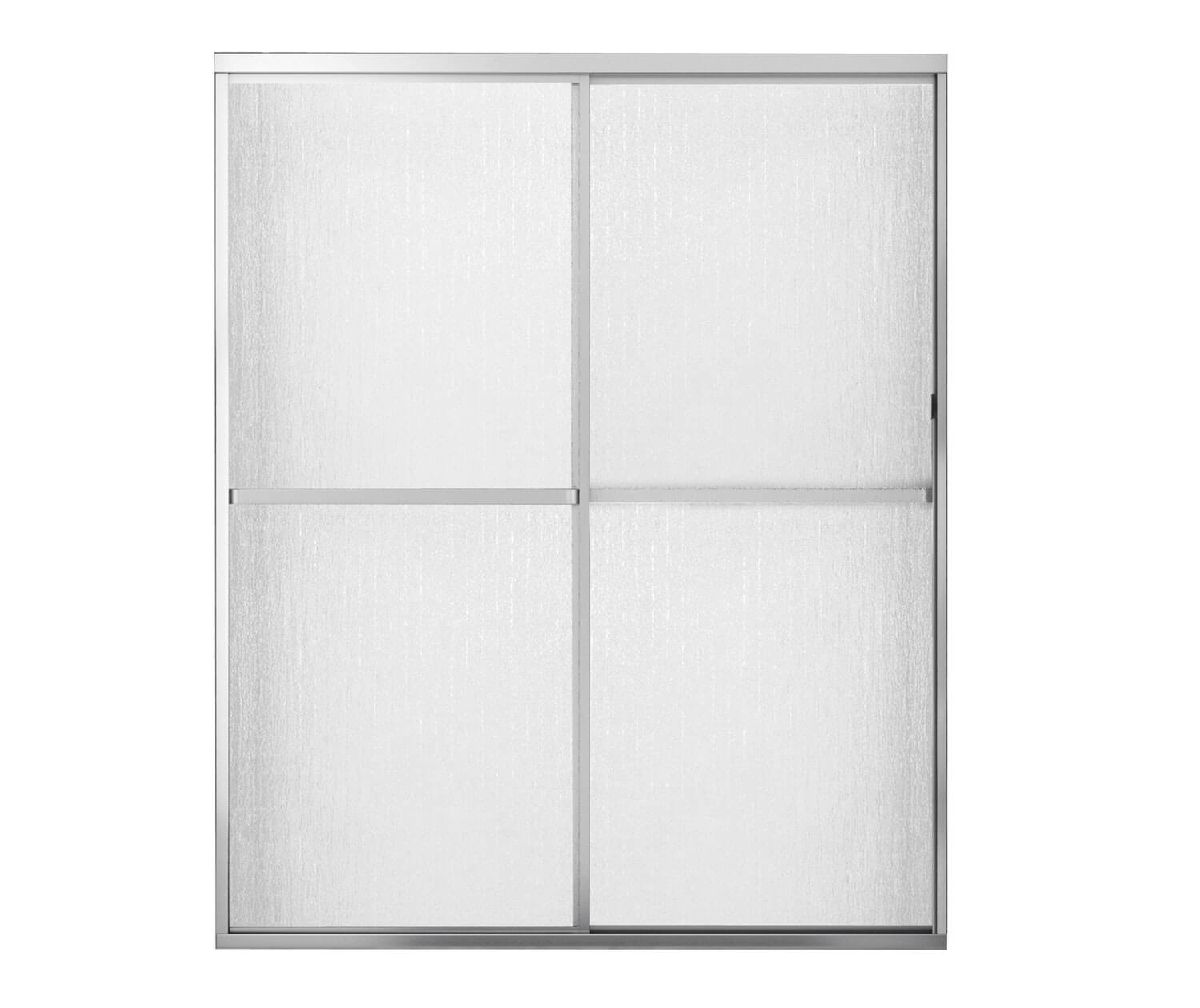 Polar 54-59 ½ in. x 68 in. Bypass Shower Door for Alcove Installation with Raindrop glass in Chrome - Plumbing Market