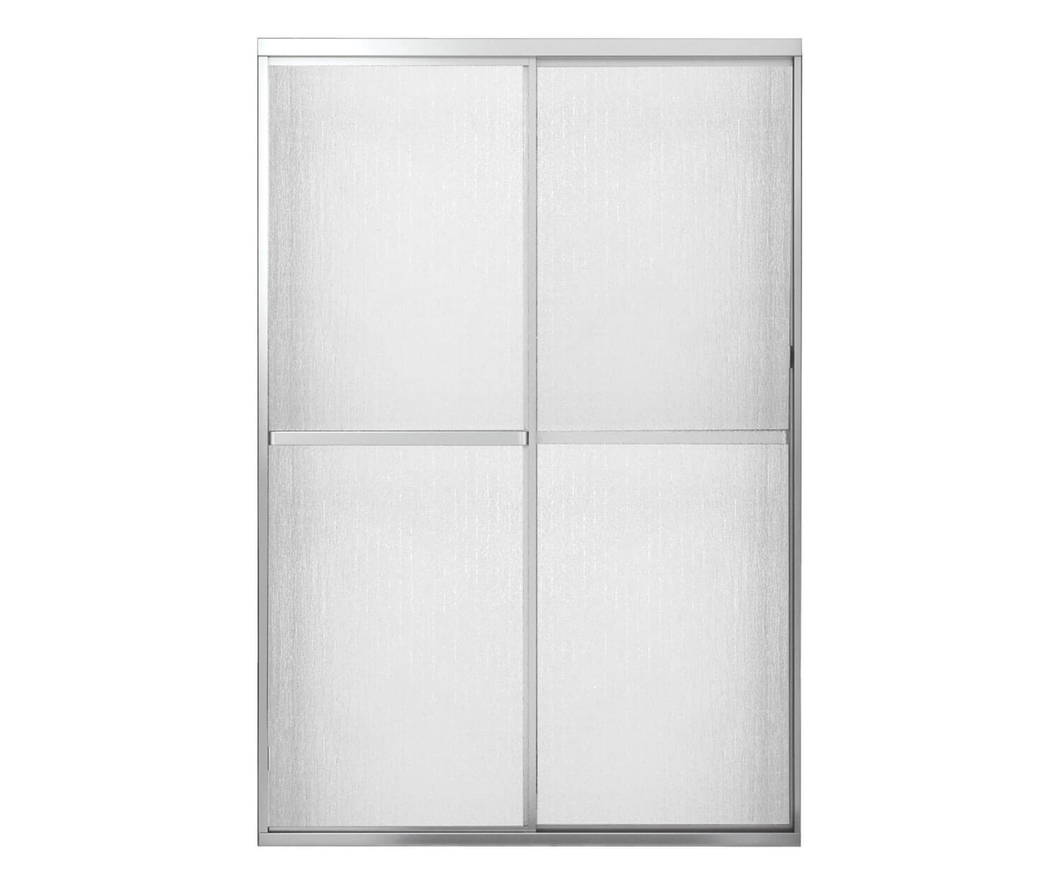 Polar 42-47 ½ in. x 68 in. Bypass Shower Door for Alcove Installation with Raindrop glass in Chrome - Plumbing Market
