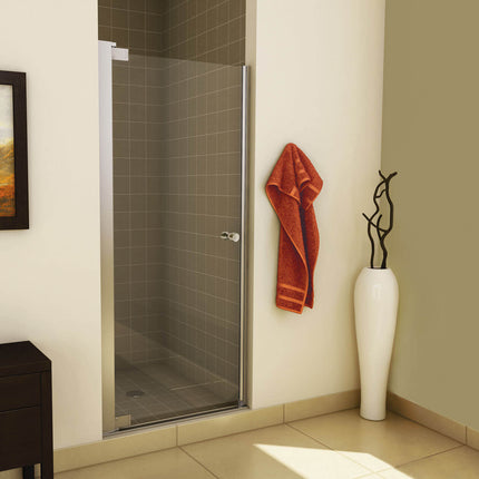 Madono 28 ½-30 ½ x 67 in. 6 mm Pivot Shower Door for Alcove Installation with Clear glass in Chrome - Plumbing Market