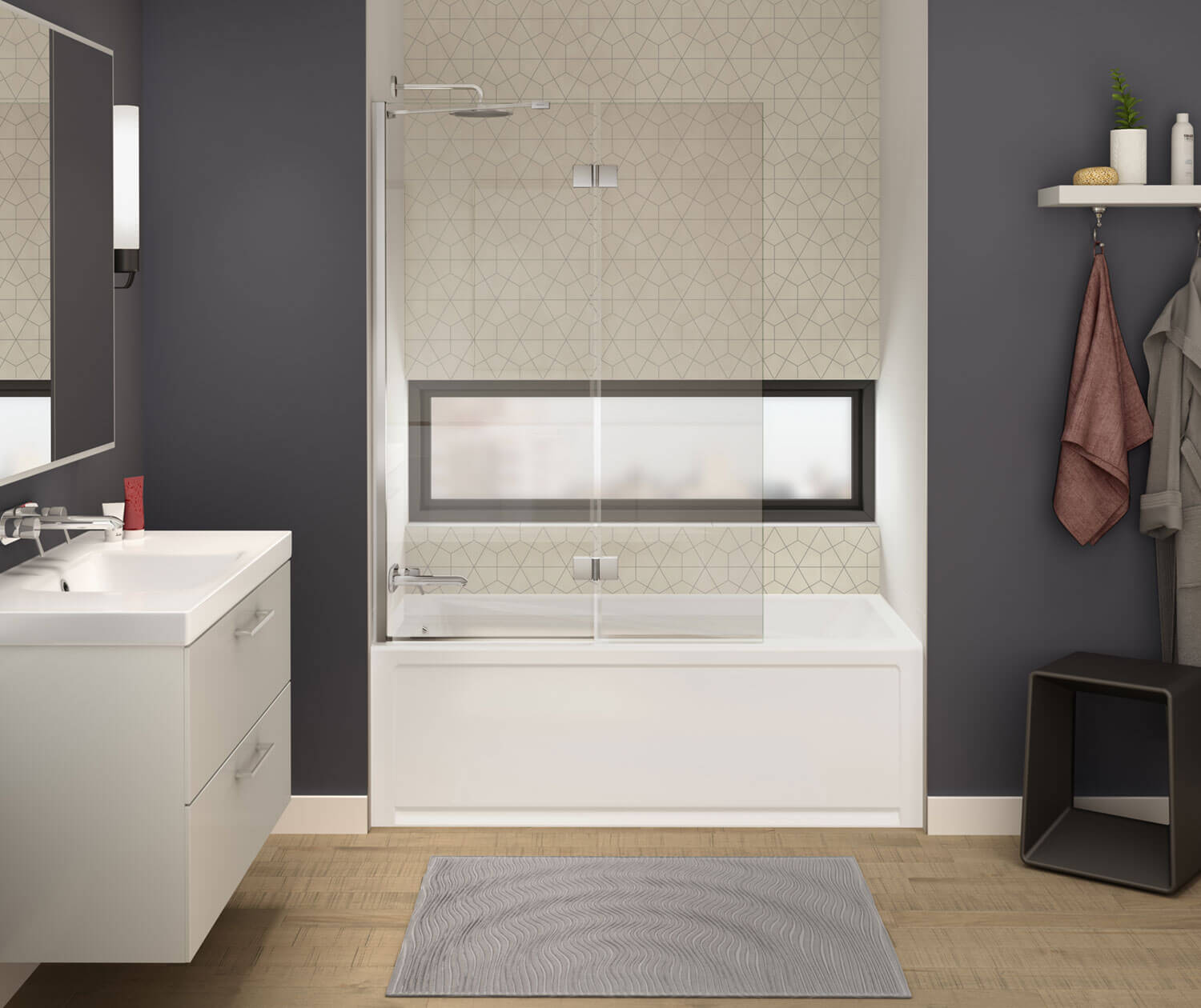 New Town 6032 IFS Acrylic Alcove Left-Hand Drain Bathtub in White - Plumbing Market