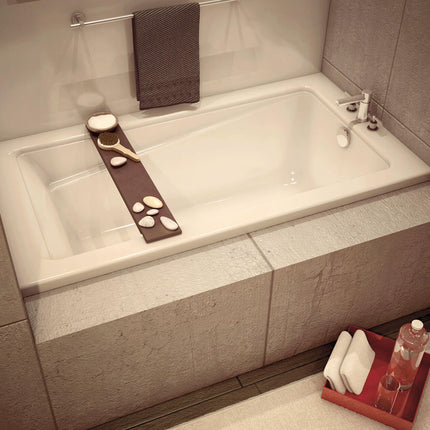 New Town 6032 IF Acrylic Alcove Left-Hand Drain Bathtub in White - Plumbing Market