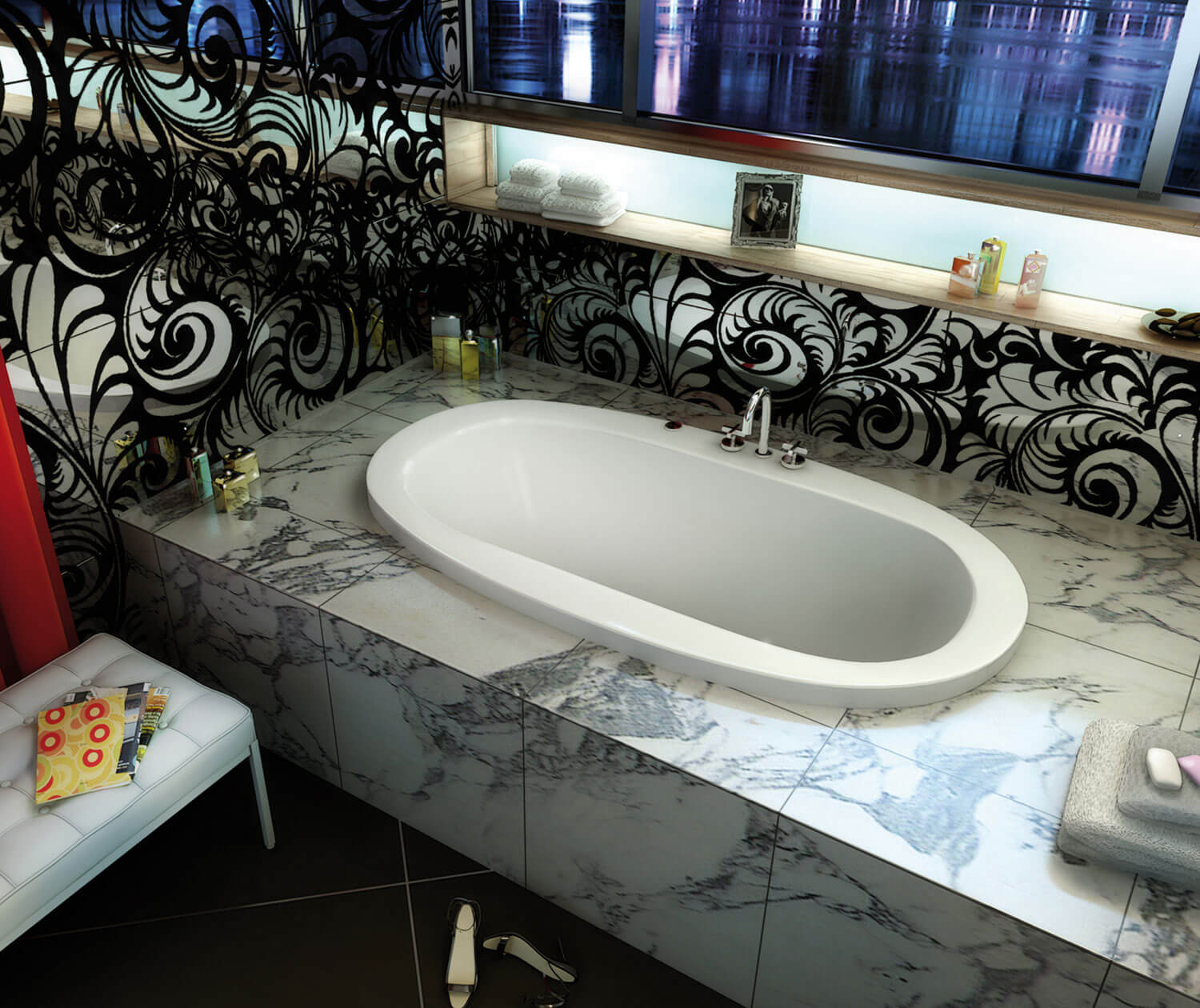 Jazz 66 x 36 Acrylic Drop-in Center Drain Bathtub in White - Plumbing Market
