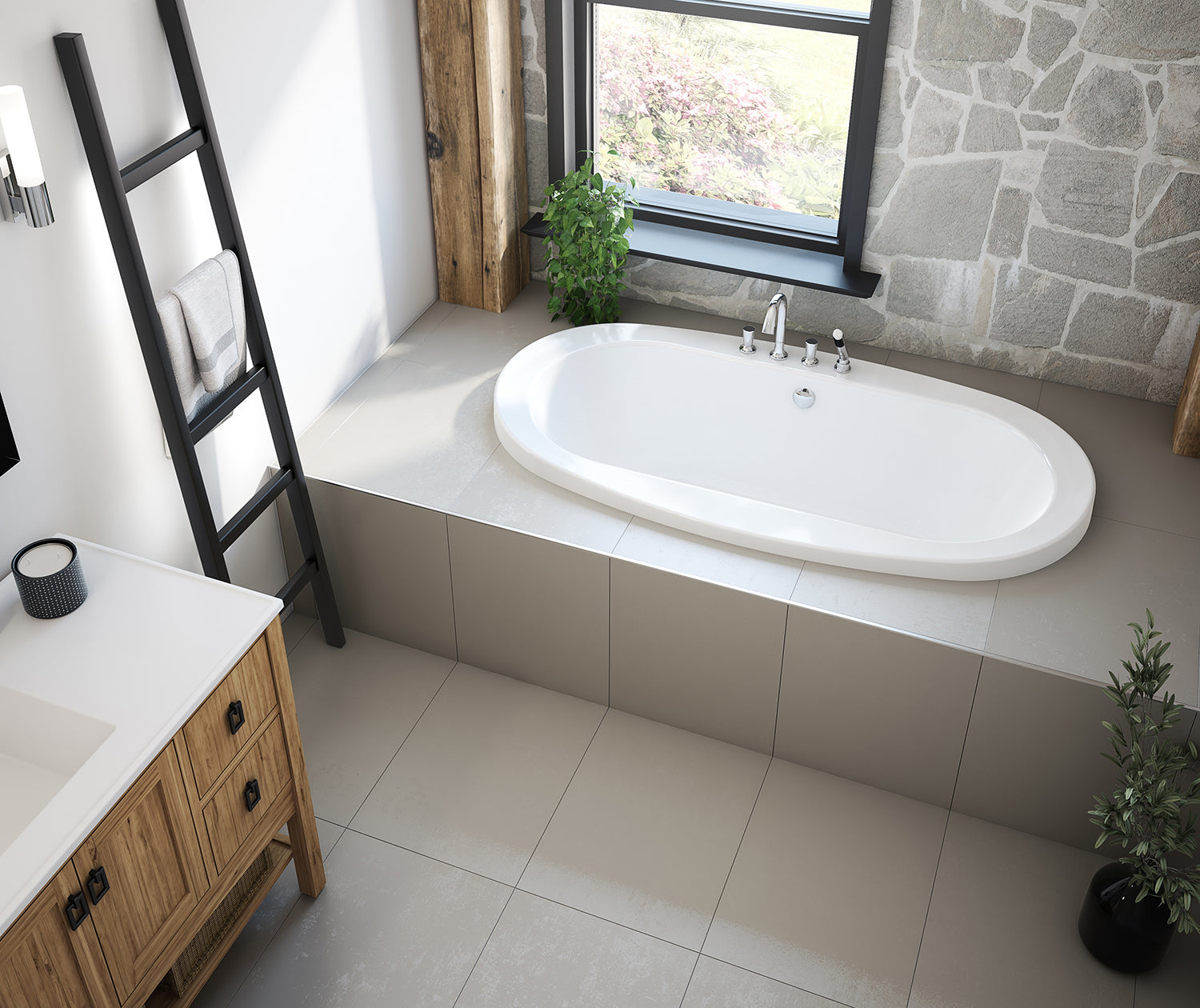 Jazz 66 x 36 Acrylic Drop-in Center Drain Bathtub in White - Plumbing Market