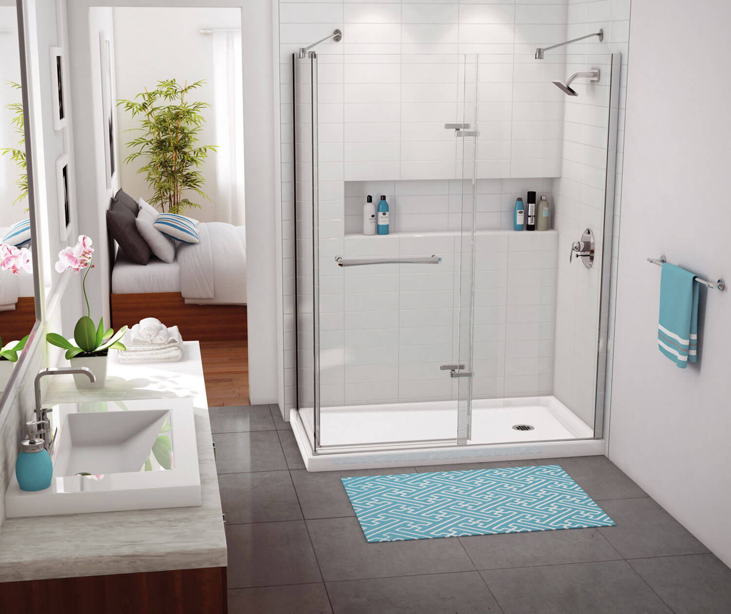 Rectangular Base 6036 3 in. Acrylic Corner Left or Right Shower Base with Left-Hand Drain in White - Plumbing Market