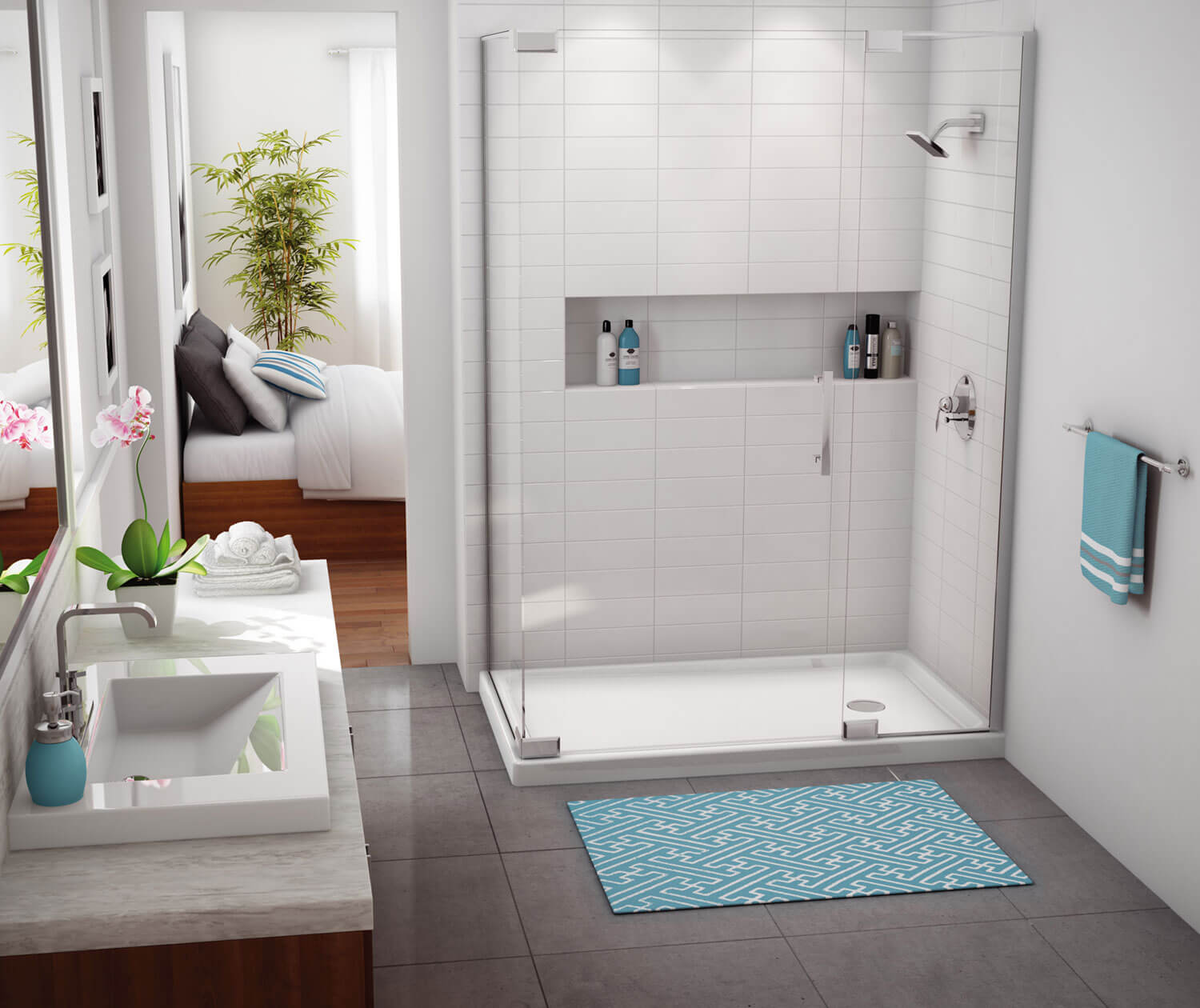 Rectangular Base 6036 3 in. Acrylic Corner Left or Right Shower Base with Left-Hand Drain in White - Plumbing Market