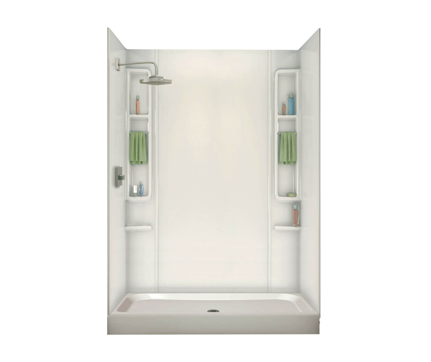 Finesse Base 42 x 32 AcrylX Alcove Shower Base with Center Drain in White - Plumbing Market