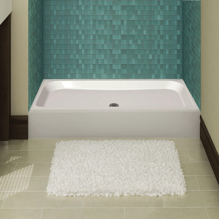 Finesse Base 42 x 32 AcrylX Alcove Shower Base with Center Drain in White - Plumbing Market
