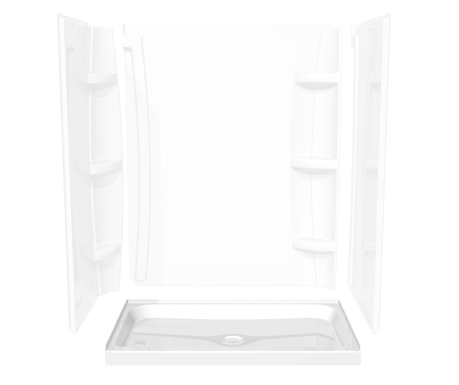 Rectangular Base 6036 3 in. Acrylic Alcove Shower Base with Center Drain in White - Plumbing Market