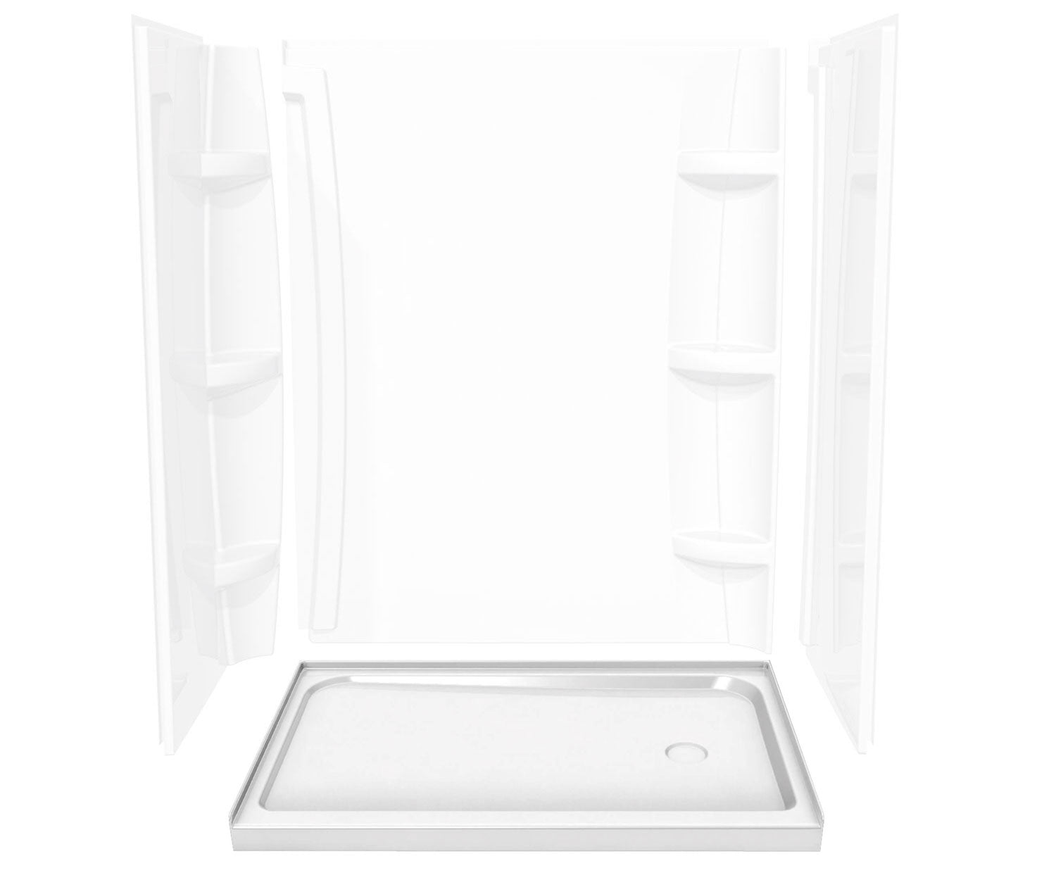 Rectangular Base 6030 3 in. Acrylic Alcove Shower Base with Left-Hand Drain in White - Plumbing Market