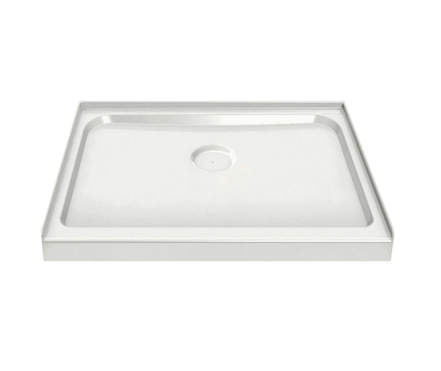 Square Base 42 3 in. 42 x 42 Acrylic Alcove Shower Base with Center Drain in White - Plumbing Market