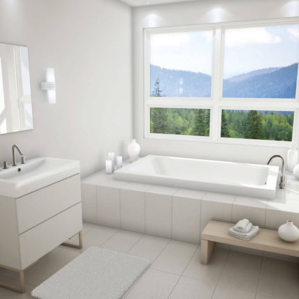 Skybox 6636 Acrylic Drop-in End Drain Bathtub in White - Plumbing Market