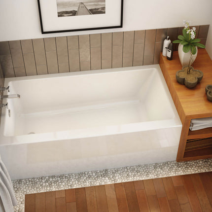 Rubix 6632 AFR Acrylic Alcove Left-Hand Drain Bathtub in White - Plumbing Market