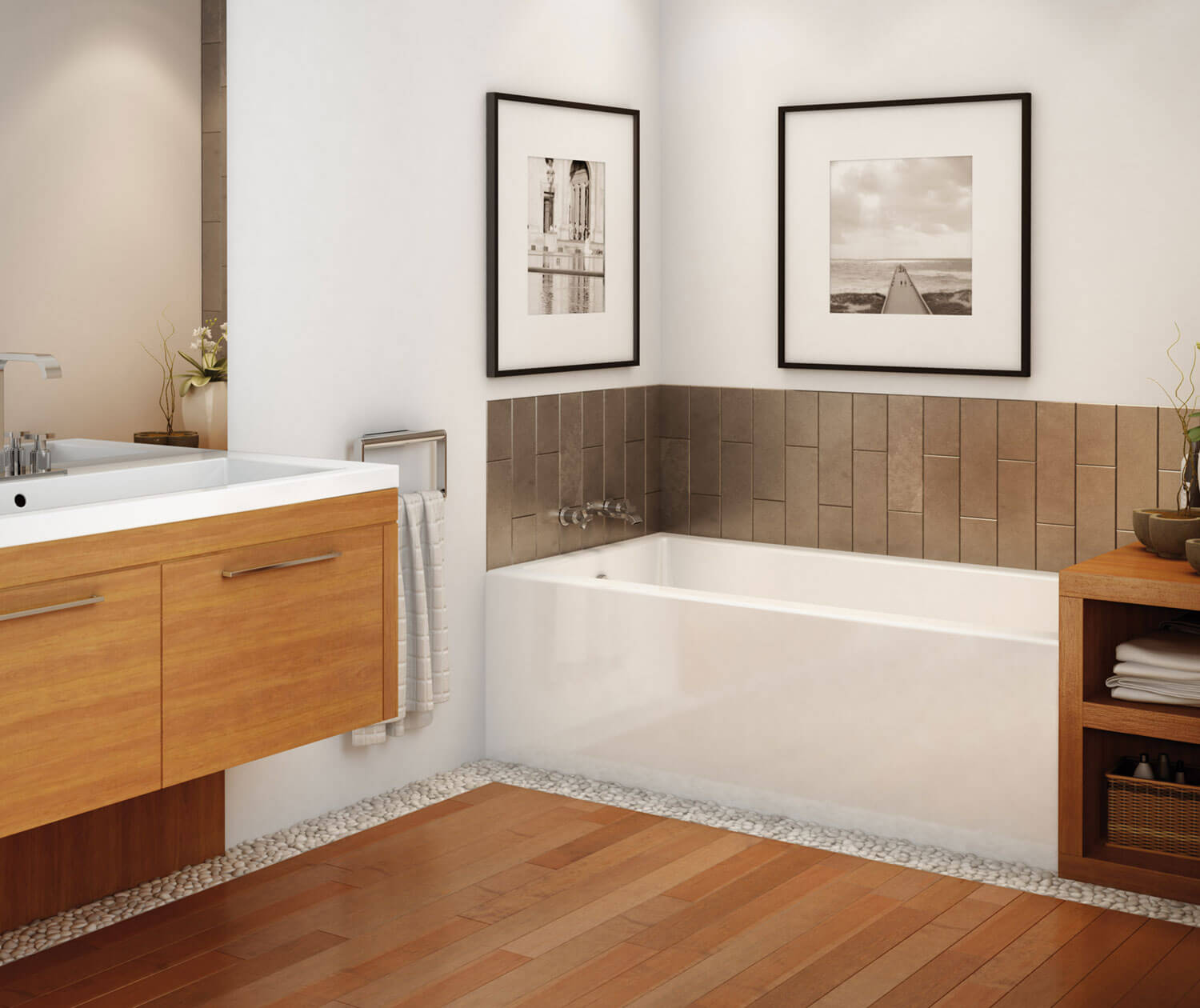 Rubix 6632 Acrylic Alcove Left-Hand Drain Bathtub in White - Plumbing Market