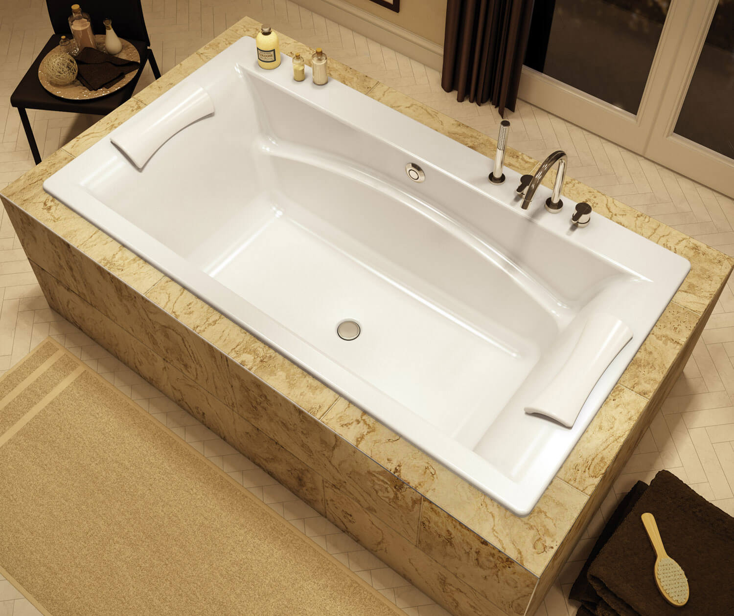 Optik C 66 x 36 Acrylic Drop-in Center Drain Bathtub in White - Plumbing Market