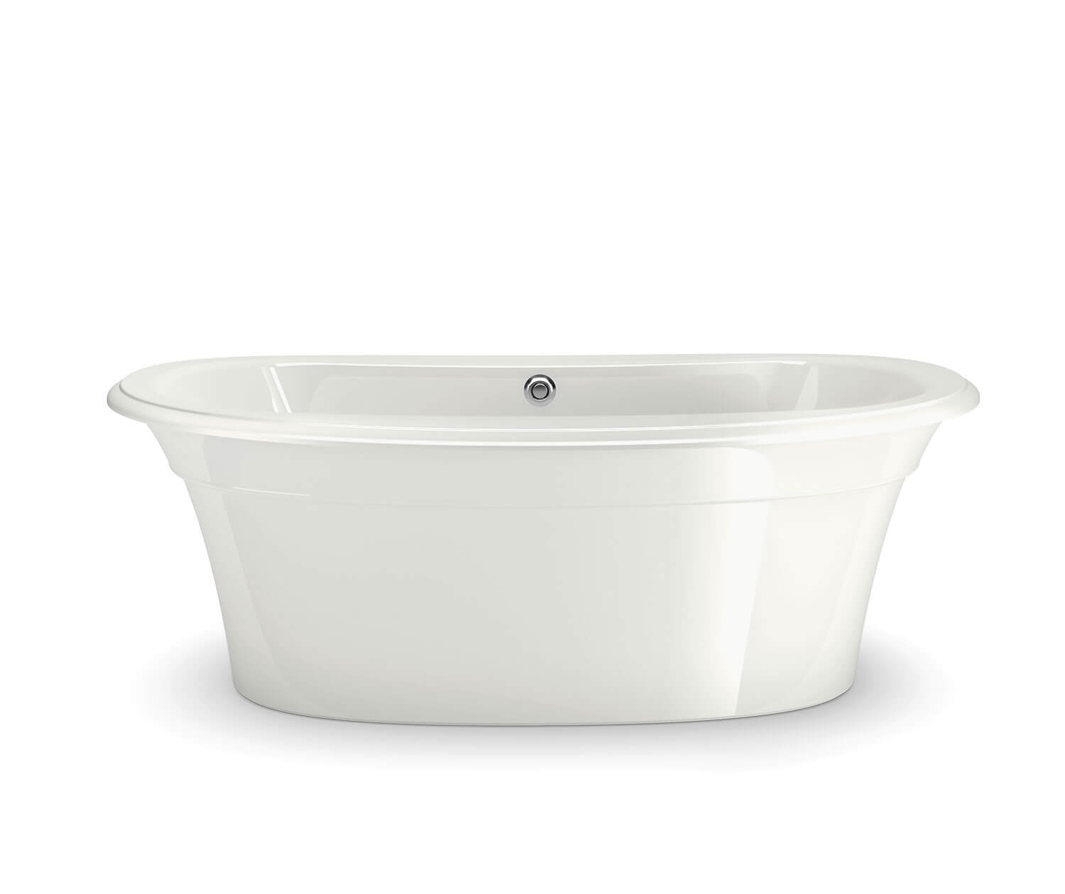 Ella Sleek 66 x 36 Acrylic Freestanding Center Drain Bathtub in White with White Skirt - Plumbing Market