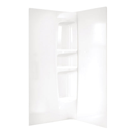 Maax 36 x 36 in. Acrylic Direct-to-Stud Two-Piece Corner Shower Wall Kit in White 105753-000-001-000 - Plumbing Market