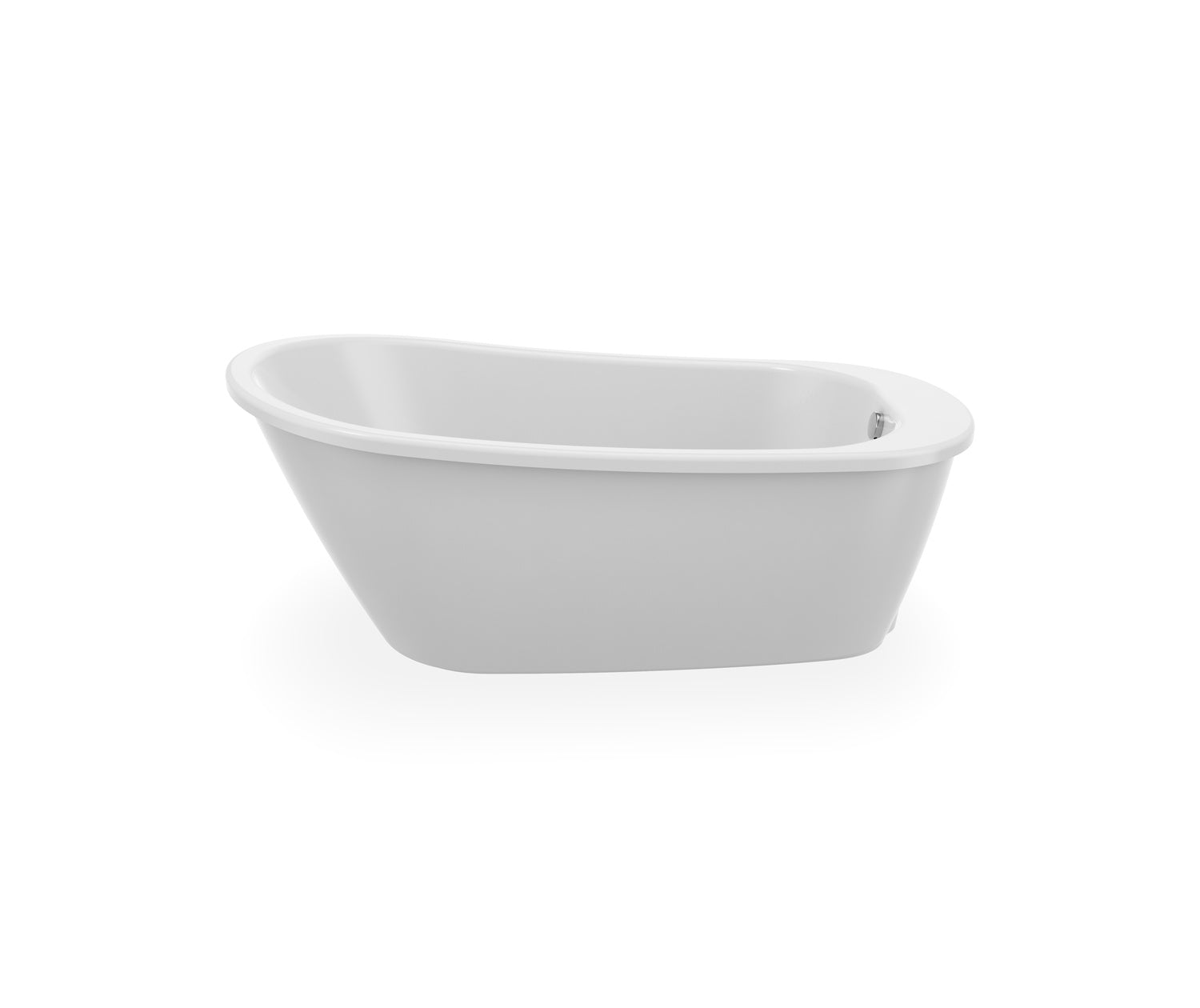 Sax 6032 AcrylX Freestanding End Drain Bathtub in White with Sterling Silver Skirt - Plumbing Market