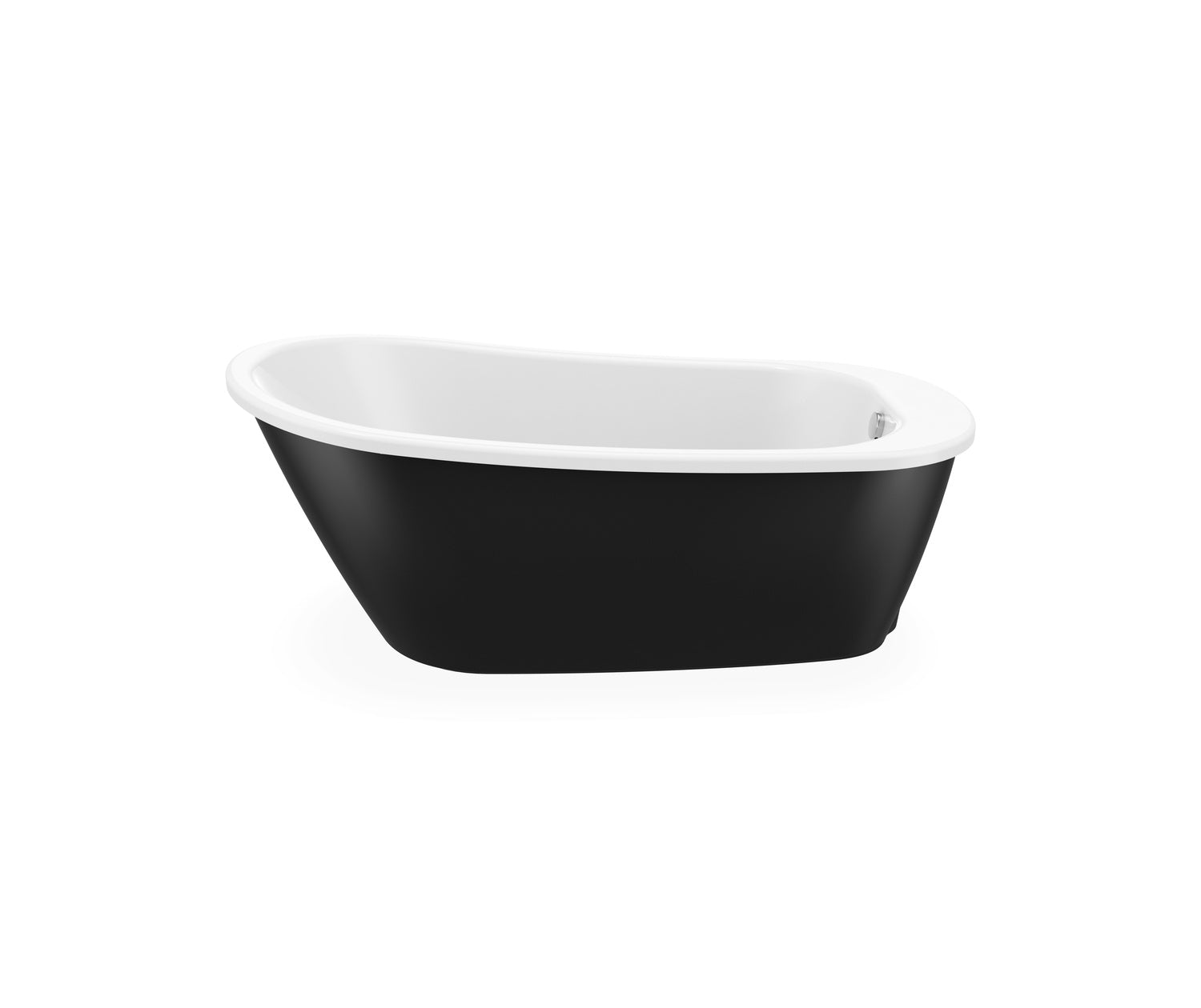Sax 6032 AcrylX Freestanding End Drain Bathtub in White with Black Skirt - Plumbing Market