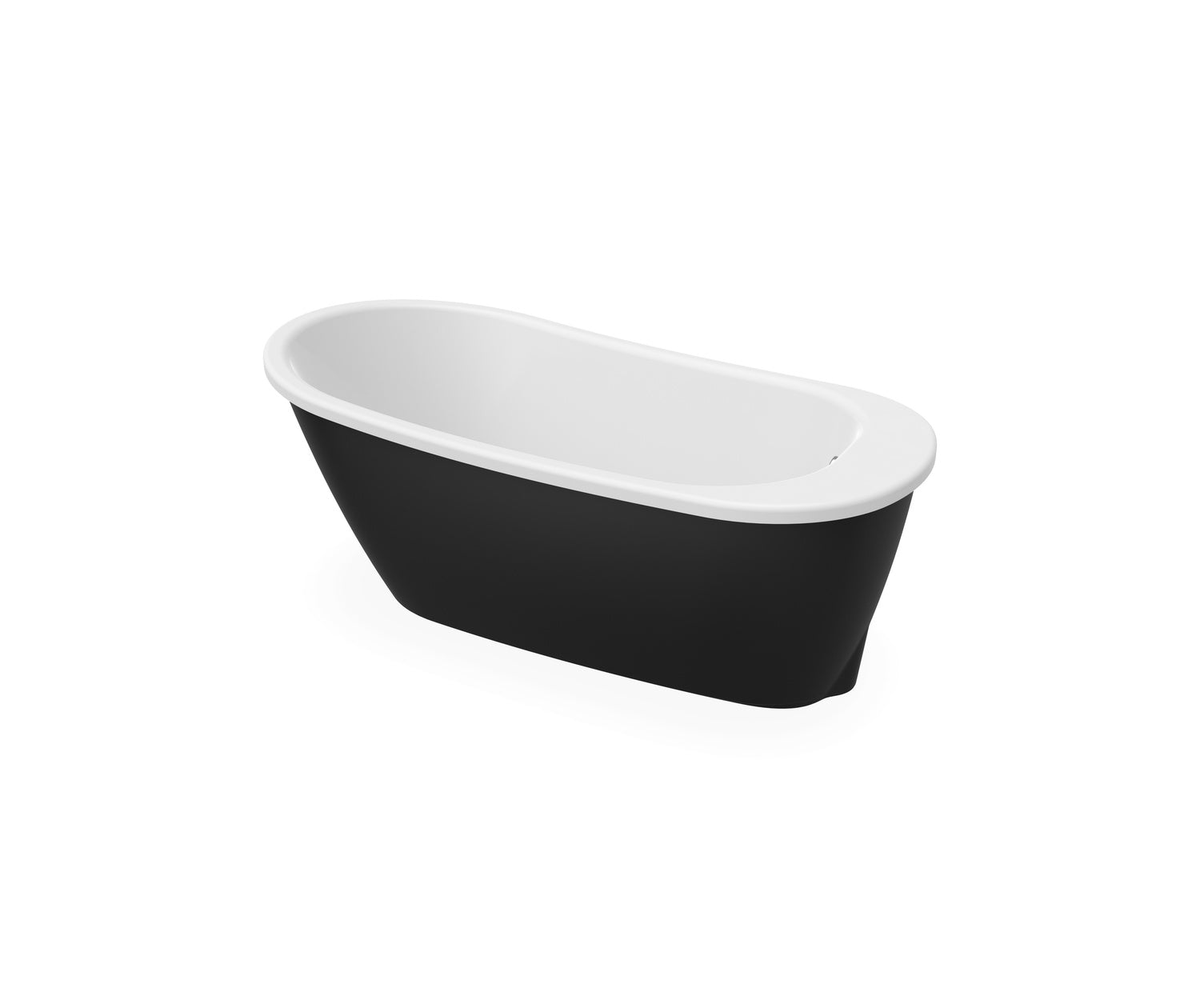 Sax 6032 AcrylX Freestanding End Drain Bathtub in White with Black Skirt - Plumbing Market