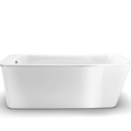 Lounge 6434 Acrylic Freestanding End Drain Bathtub in White with White Skirt - Plumbing Market