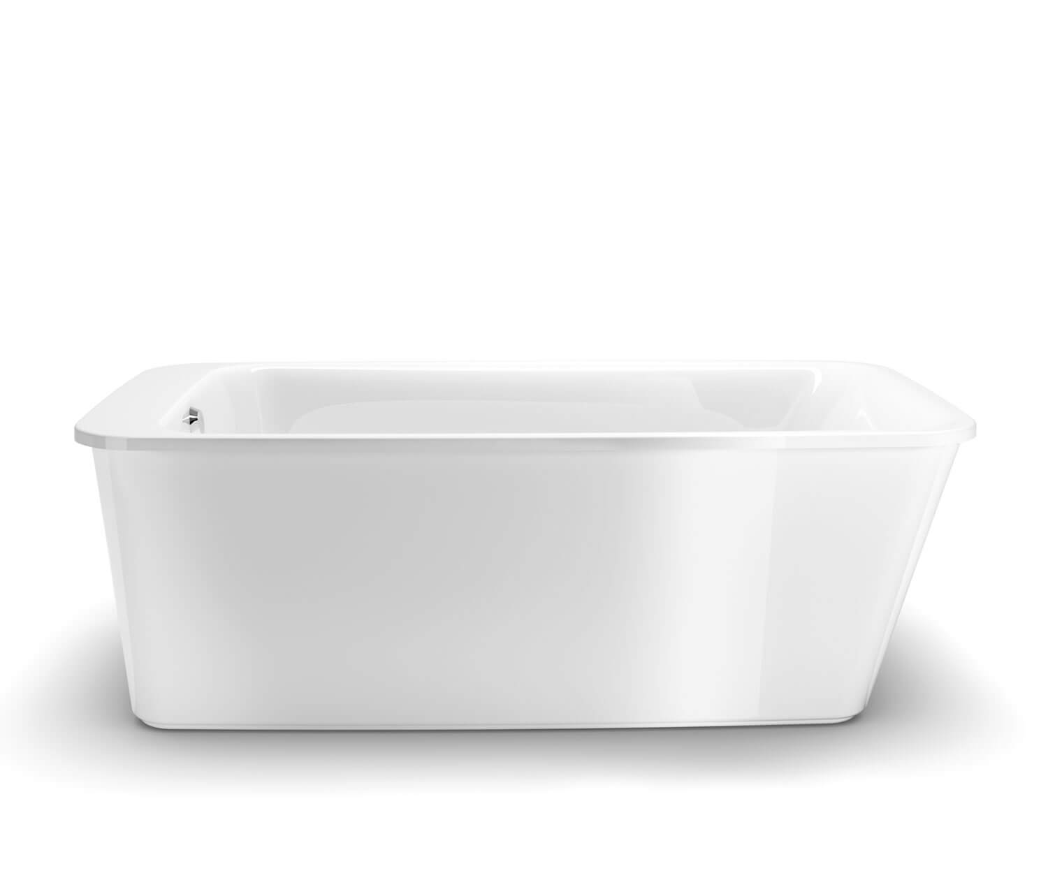Lounge 6434 Acrylic Freestanding End Drain Bathtub in White with White Skirt - Plumbing Market