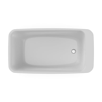 Lounge 6434 Acrylic Freestanding End Drain Bathtub in White with Sterling Silver Skirt - Plumbing Market