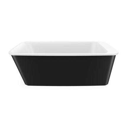 Lounge 6434 Acrylic Freestanding End Drain Bathtub in White with Black Skirt - Plumbing Market