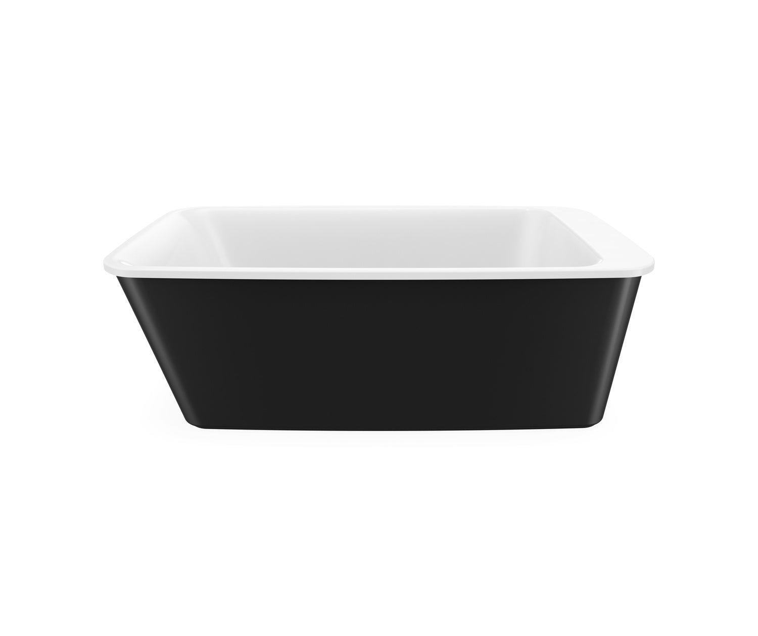 Lounge 6434 Acrylic Freestanding End Drain Bathtub in White with Black Skirt - Plumbing Market