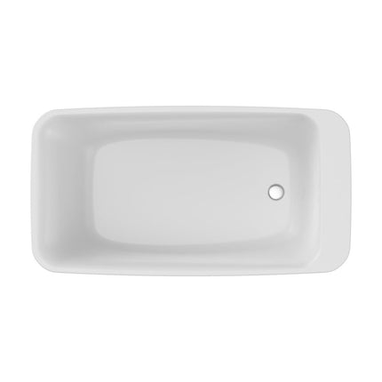 Lounge 6434 Acrylic Freestanding End Drain Bathtub in White with Black Skirt - Plumbing Market
