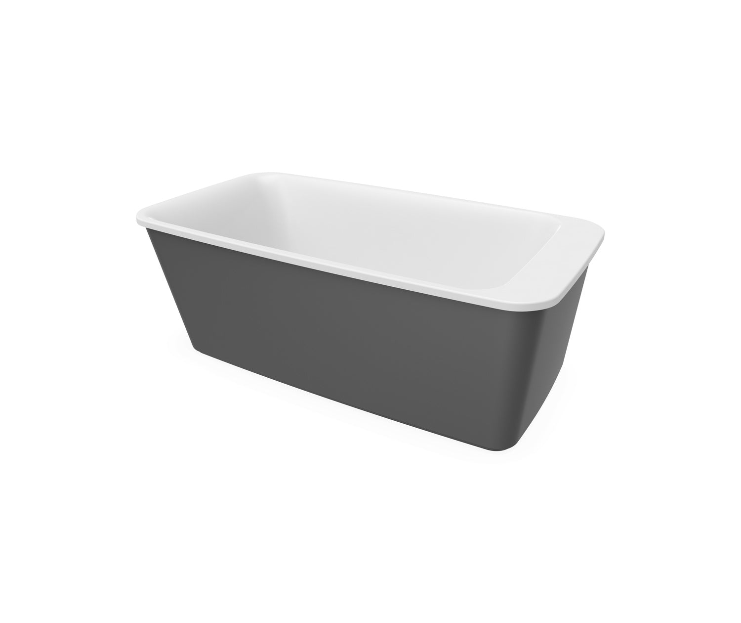 Lounge 6434 Acrylic Freestanding End Drain Bathtub in White with Thundey Grey Skirt - Plumbing Market
