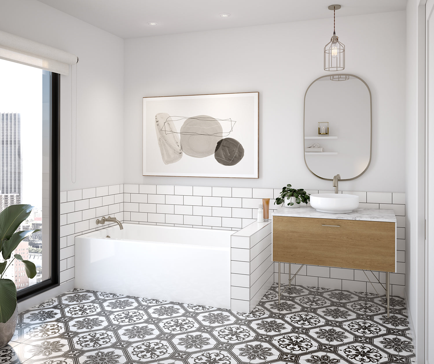 Rubix 6032 DTF Acrylic Alcove Left-Hand Drain Bathtub in White - Plumbing Market