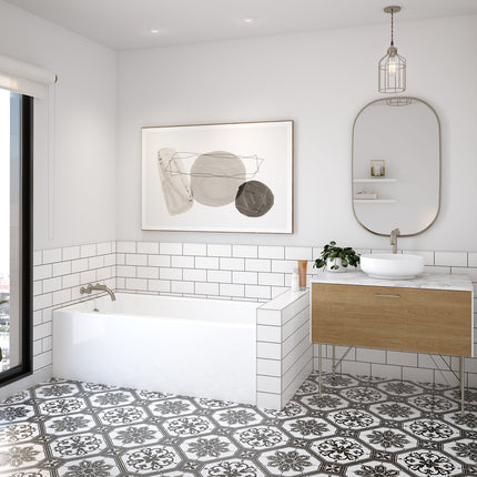 Rubix 6032 AFR DTF Acrylic Alcove Left-Hand Drain Bathtub in White - Plumbing Market