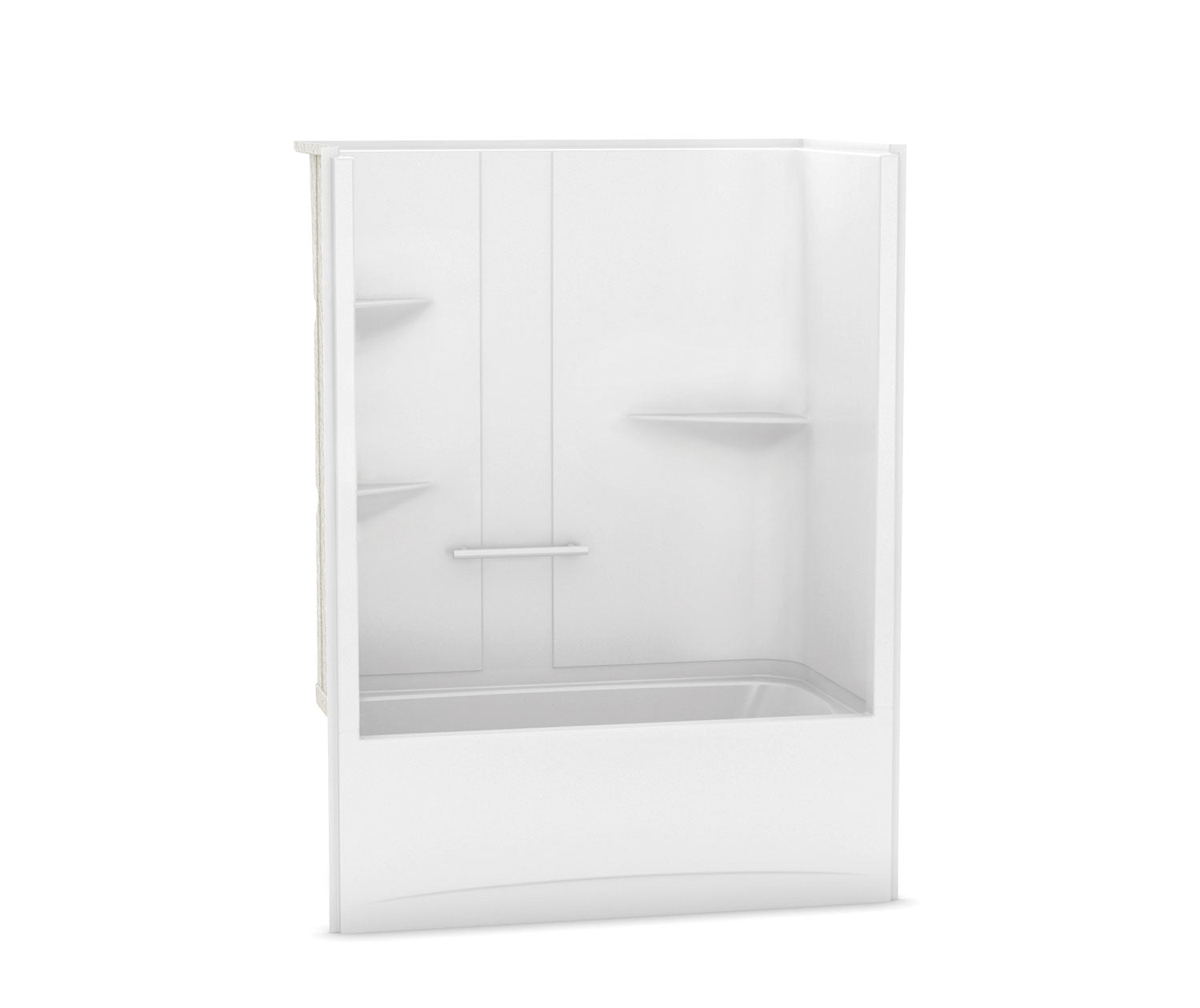 Camelia TS-6032 Acrylic Alcove Left-Hand Drain One-Piece Tub Shower in White - Plumbing Market