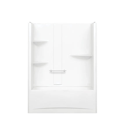 Camelia TS-6032 Acrylic Alcove Left-Hand Drain One-Piece Tub Shower in White - Plumbing Market