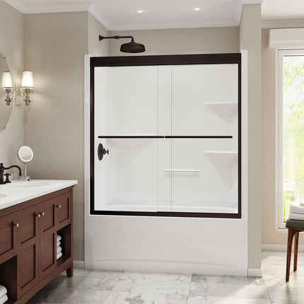 Camelia TS-6032 Acrylic Alcove Left-Hand Drain One-Piece Tub Shower in White - Plumbing Market