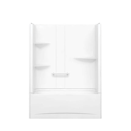 Camelia TS-6032 Acrylic Alcove Left-Hand Drain Two-Piece Tub Shower in White - Plumbing Market