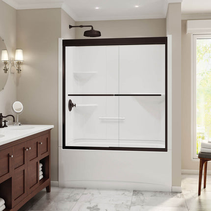 Camelia TS-6032 Acrylic Alcove Left-Hand Drain Two-Piece Tub Shower in White - Plumbing Market