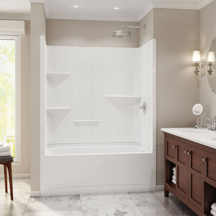 Camelia TS-6032 Acrylic Alcove Left-Hand Drain Two-Piece Tub Shower in White - Plumbing Market