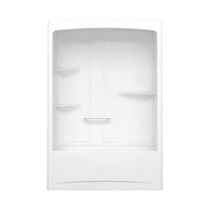 Camelia TSR-6032 Acrylic Alcove Left-Hand Drain One-Piece Tub Shower in White - Plumbing Market