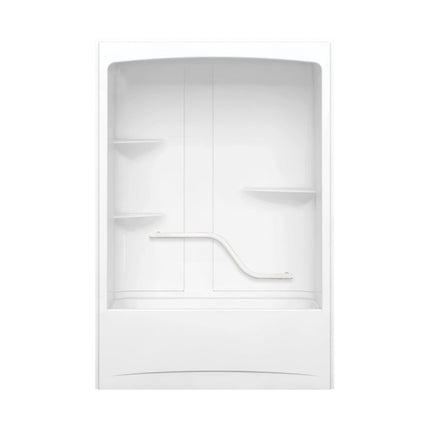 Camelia TSR-6032 Acrylic Alcove Left-Hand Drain One-Piece Tub Shower in White - Plumbing Market