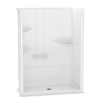 Camelia SH-6034 Acrylic Alcove Right-Hand Drain Two-Piece Shower in White - Plumbing Market
