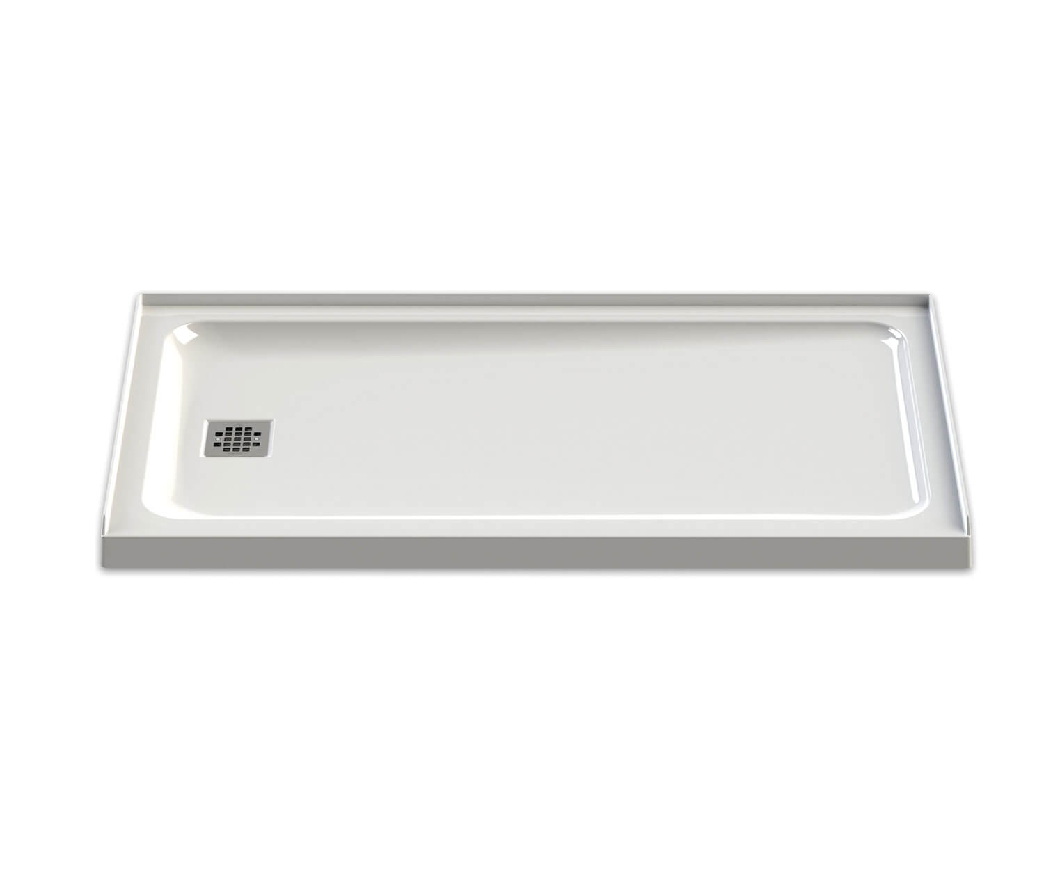 Olympia Square 6032 Acrylic Alcove or Corner Shower Base in White with Left-Hand Drain - Plumbing Market