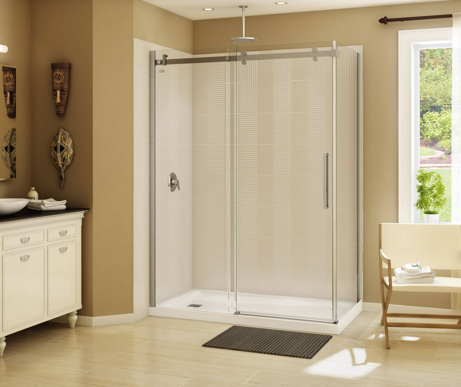 Olympia Square 6032 Acrylic Alcove or Corner Shower Base in White with Left-Hand Drain - Plumbing Market