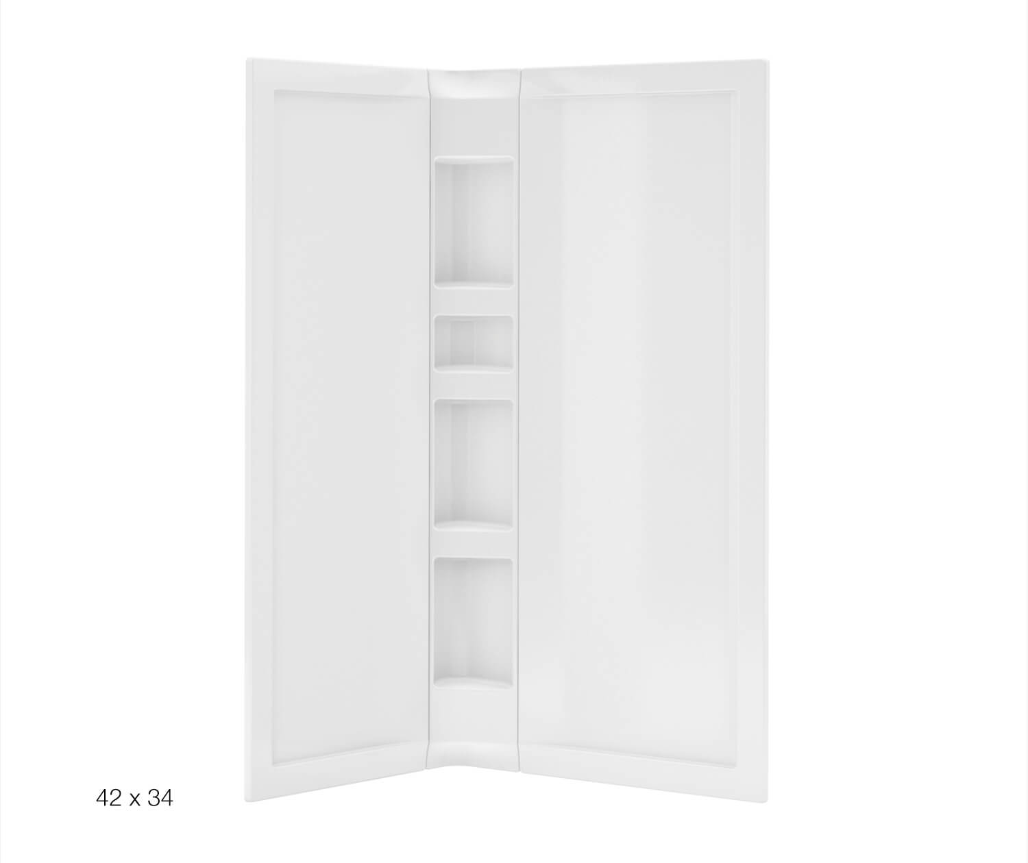38 x 38 in. Acrylic Three-Piece Corner Shower Wall Kit in White - Plumbing Market