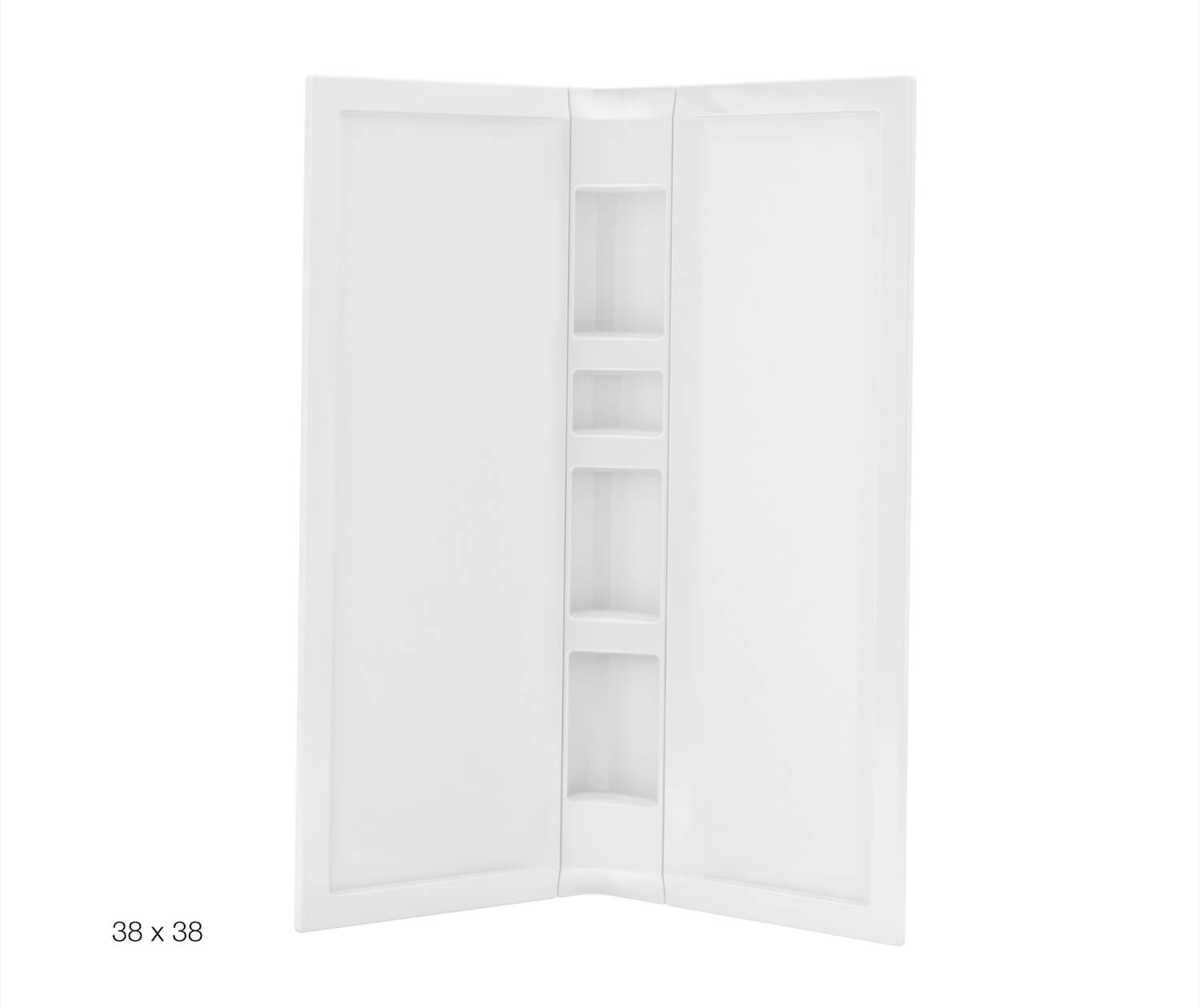 38 x 38 in. Acrylic Three-Piece Corner Shower Wall Kit in White - Plumbing Market