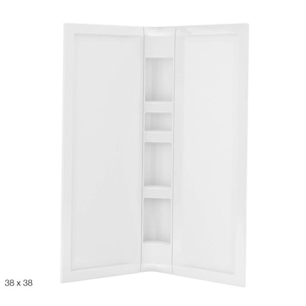 38 x 38 in. Acrylic Three-Piece Corner Shower Wall Kit in White - Plumbing Market