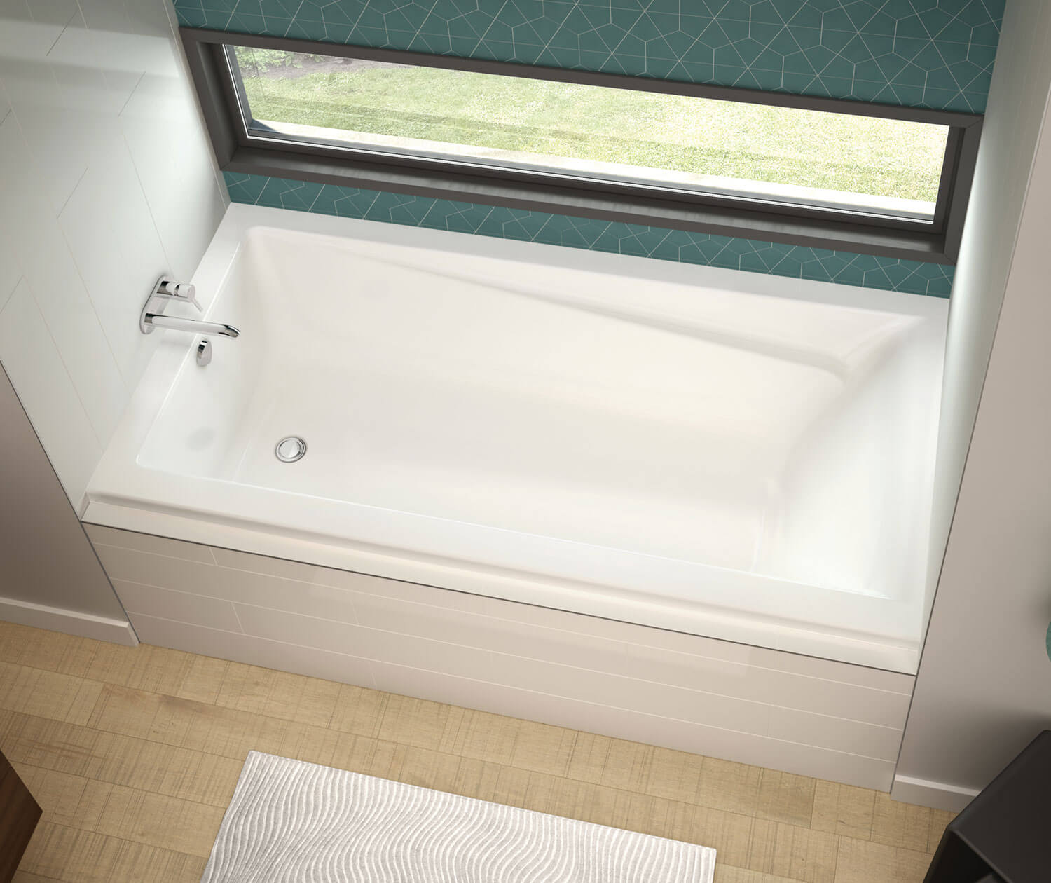 Exhibit 7242 IF Acrylic Alcove Left-Hand Drain Bathtub in White - Plumbing Market